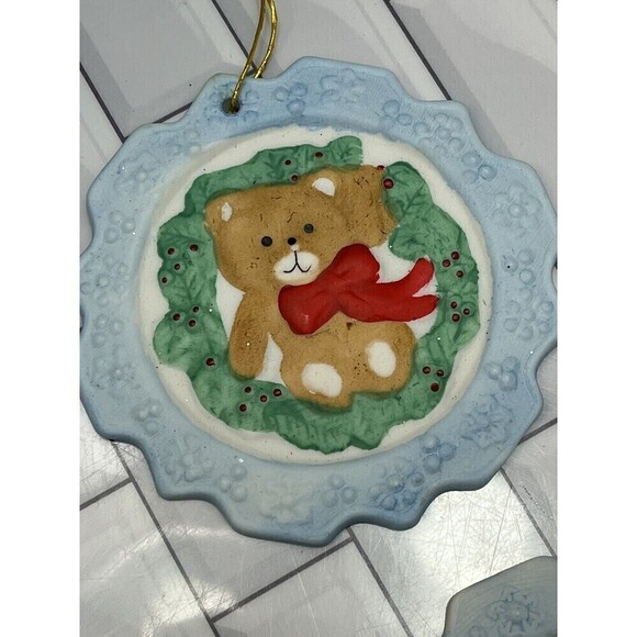 Vintage Jasco Beaver Jingle Bell & 4 Chistmas Ornaments Lot of 5 Ceramic Taiwan - Picture 6 of 14